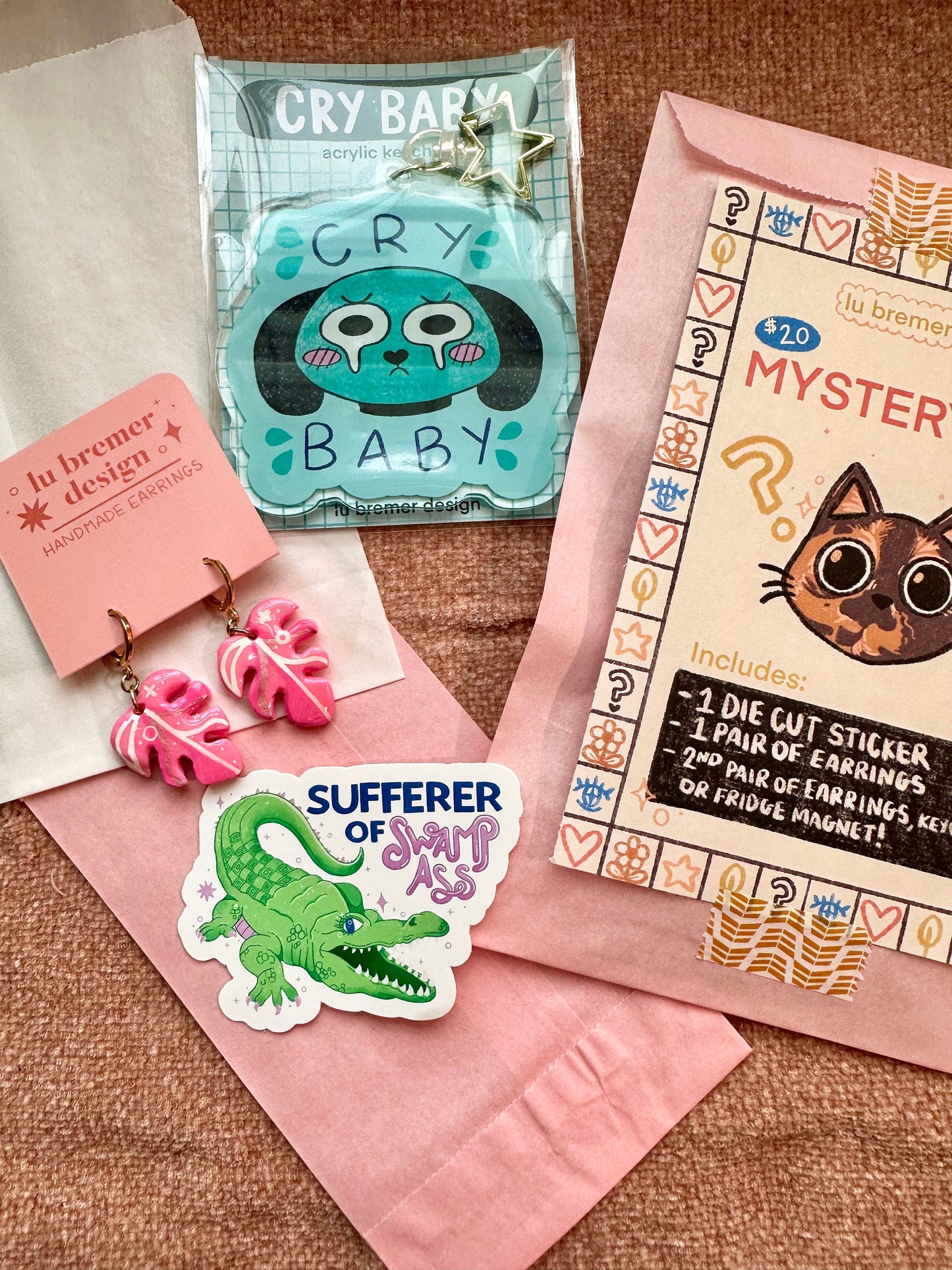 Mystery Surprise Bag | Random Stickers, Sticky Notes, Keychains, Magnets & Earrings | Blind Box