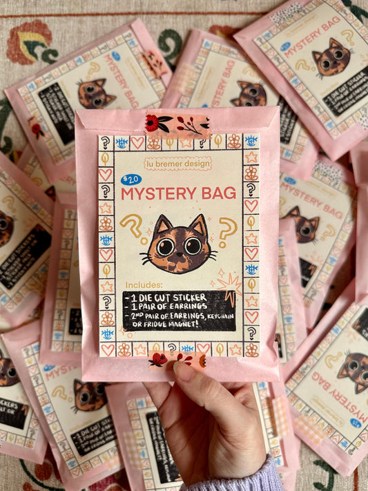 Mystery Surprise Bag | Random Stickers, Sticky Notes, Keychains, Magnets & Earrings | Blind Box