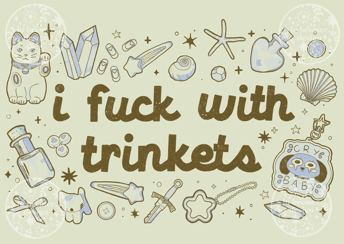 i fuck with trinkets sticker