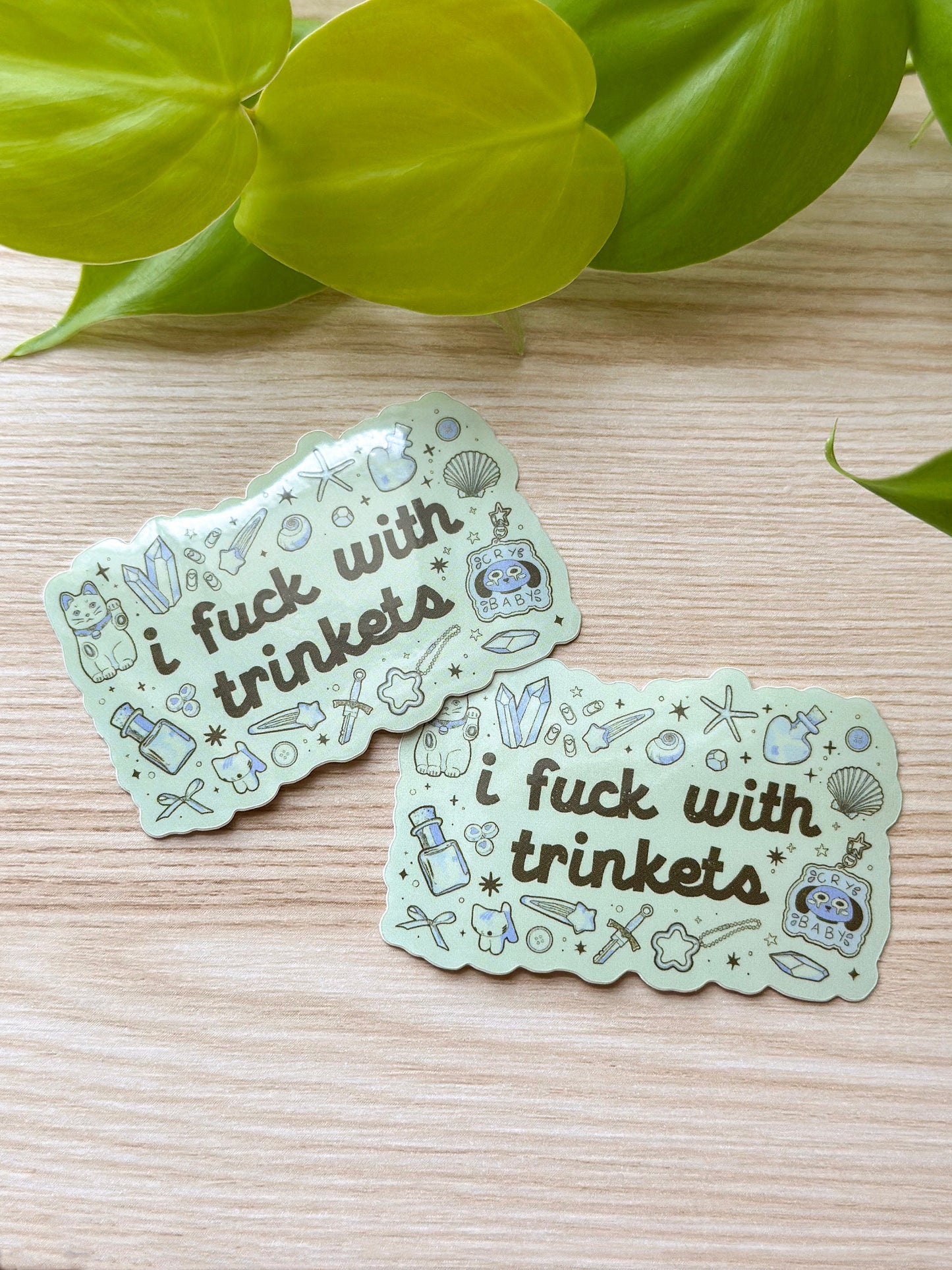 i fuck with trinkets sticker