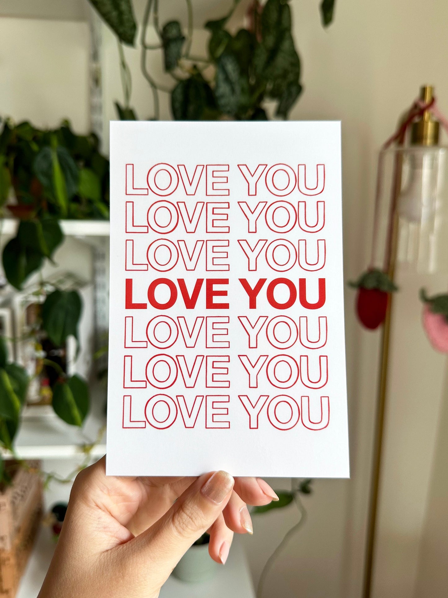 love you mini art print - 4x6 postcard size