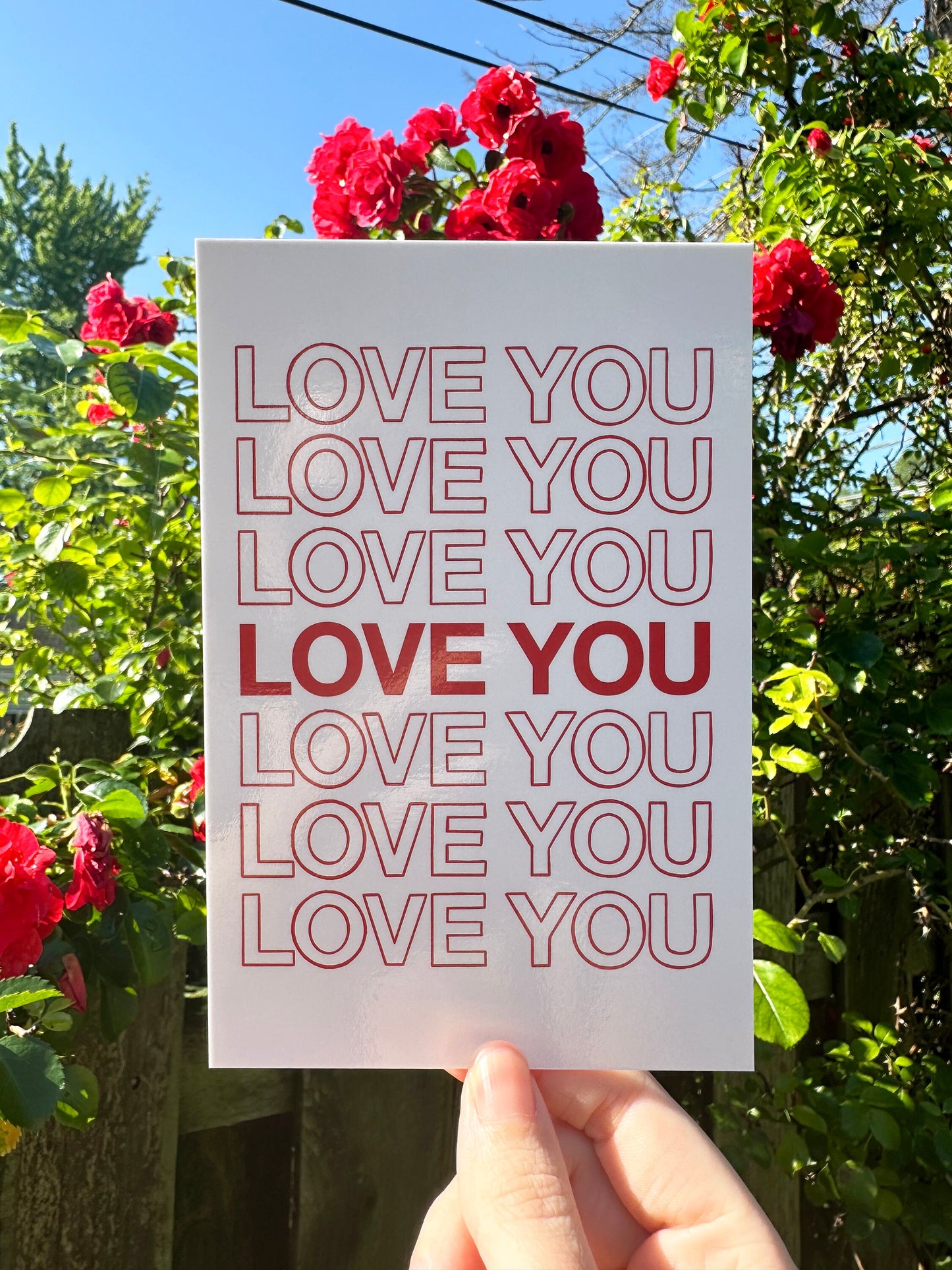 love you mini art print - 4x6 postcard size