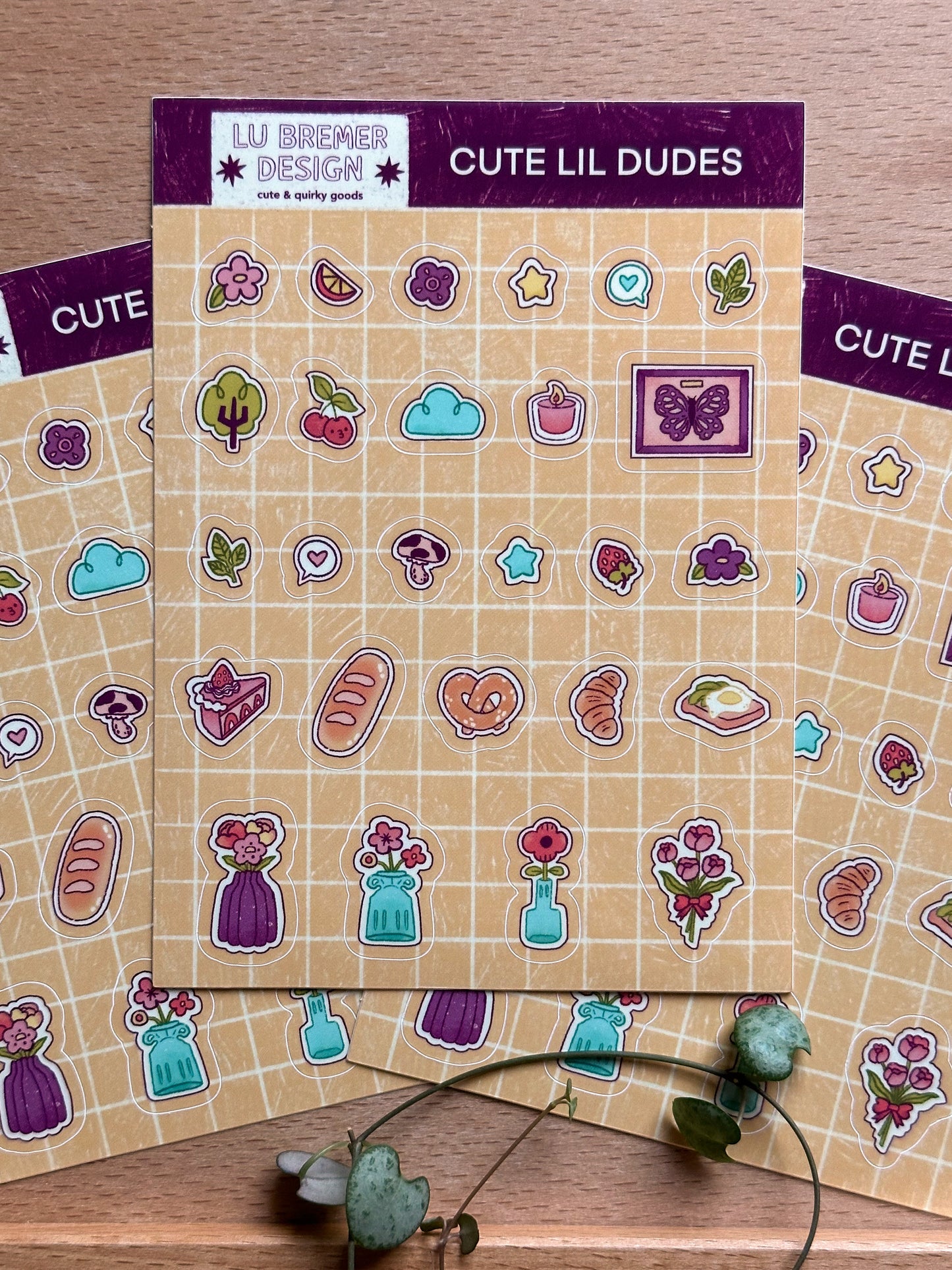 cute little dudes vinyl sticker sheet