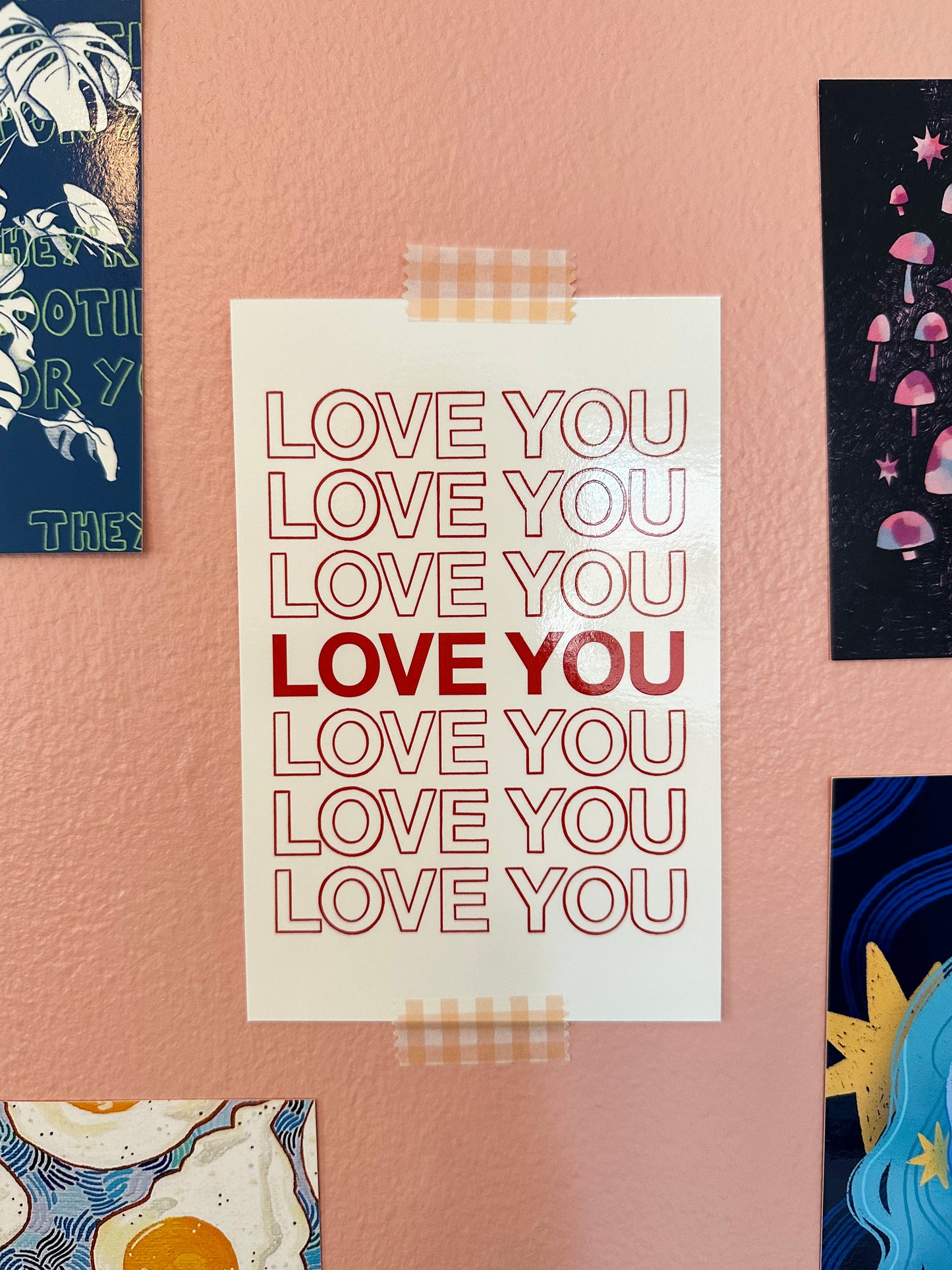 love you mini art print - 4x6 postcard size
