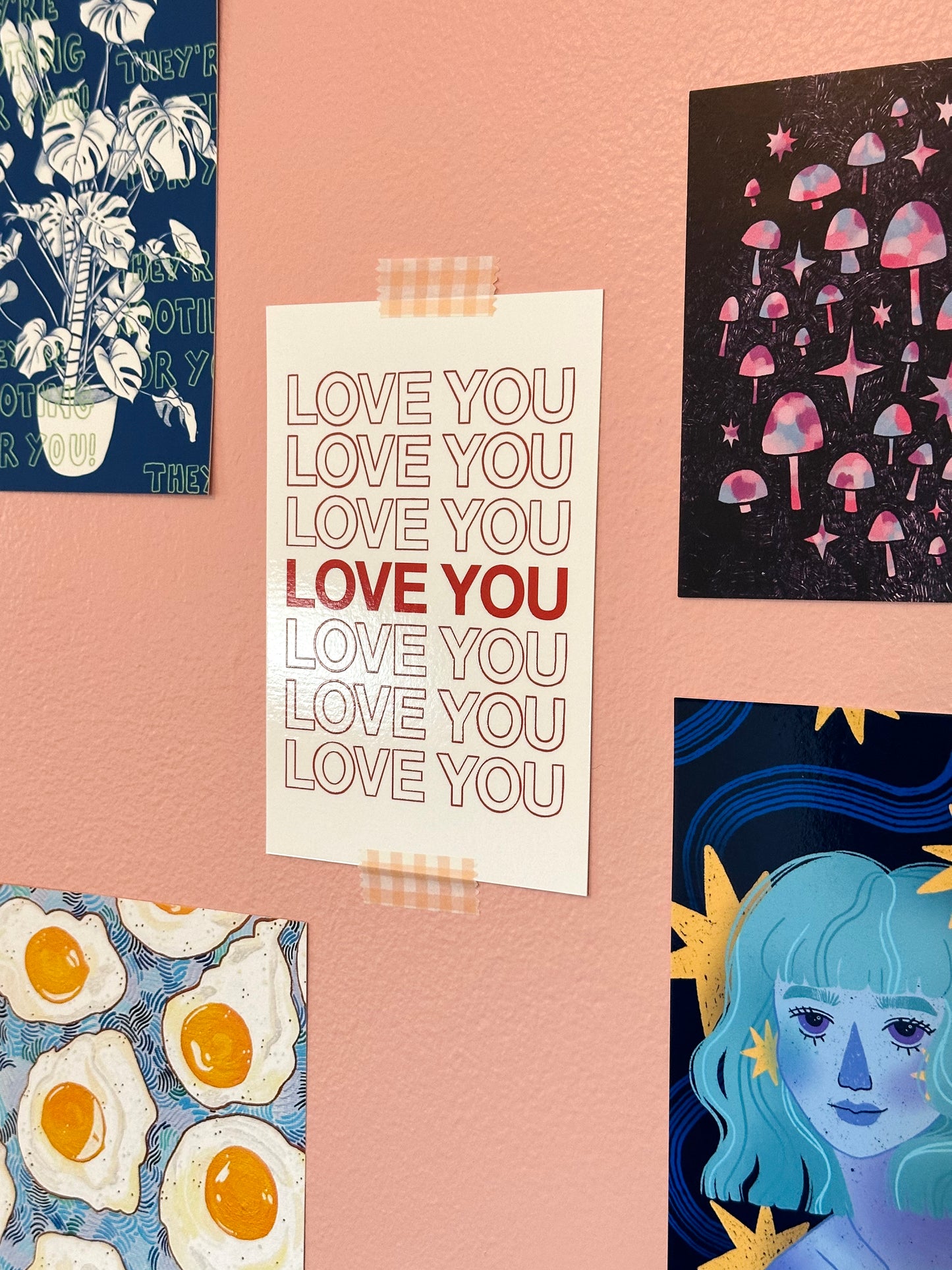 love you mini art print - 4x6 postcard size