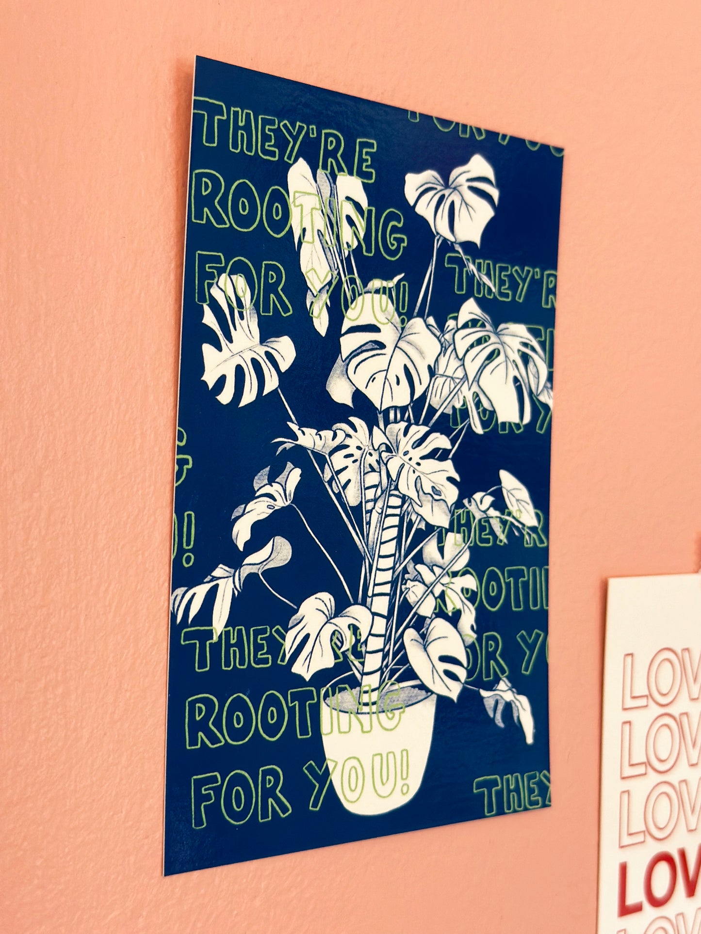 they're rooting for you mini art print - 4x6 postcard size